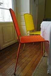 Chaise CALAO tissée orange