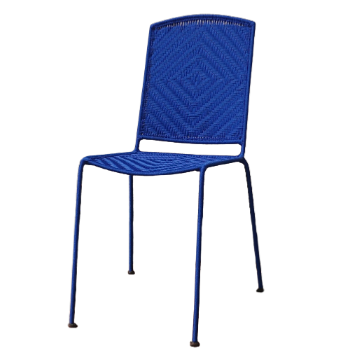 Chaise CALAO tissée bleue